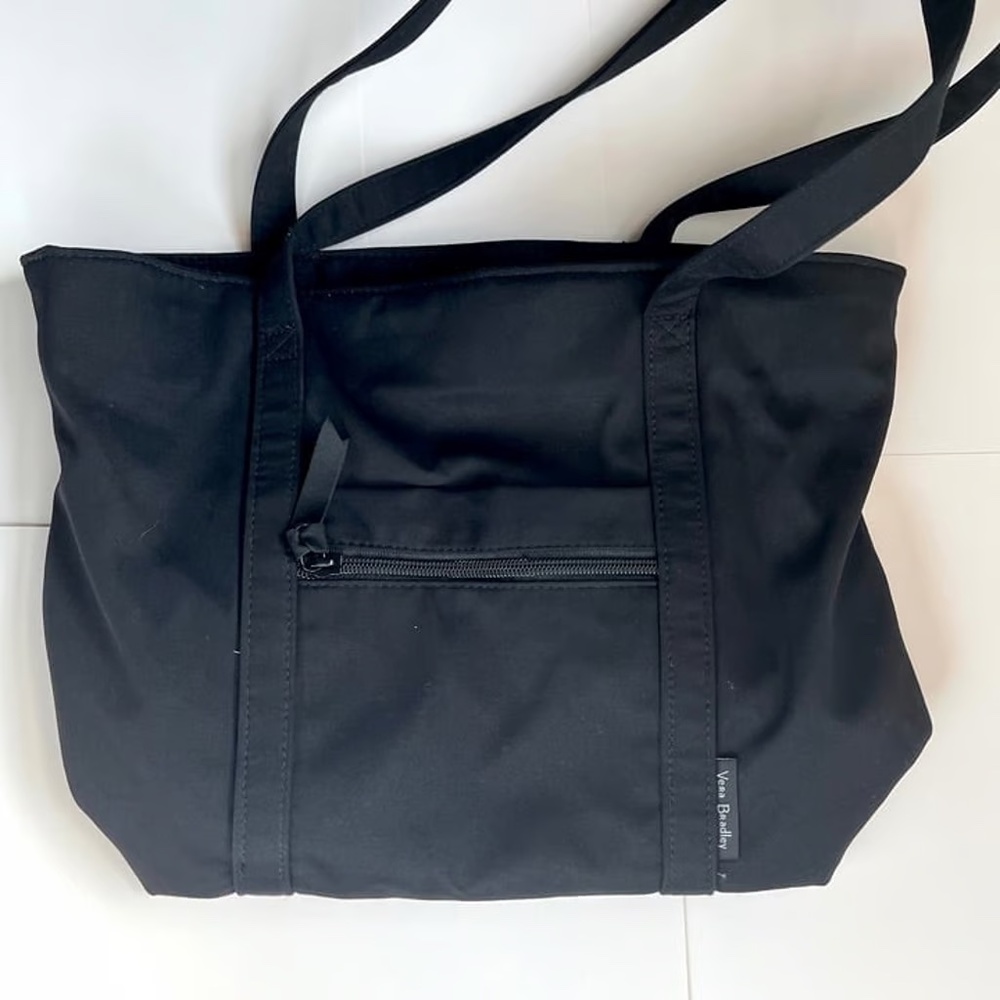Vera Bradley Small Vera Tote Bag - Recycled Cotton Black [Gently used]